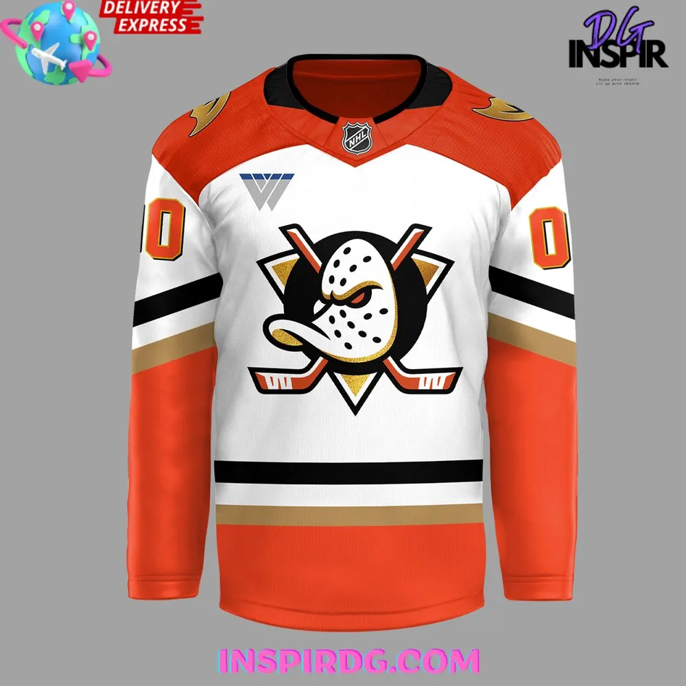 -Limited Edition Anaheim Ducks Orange Country Custom Hockey Jersey