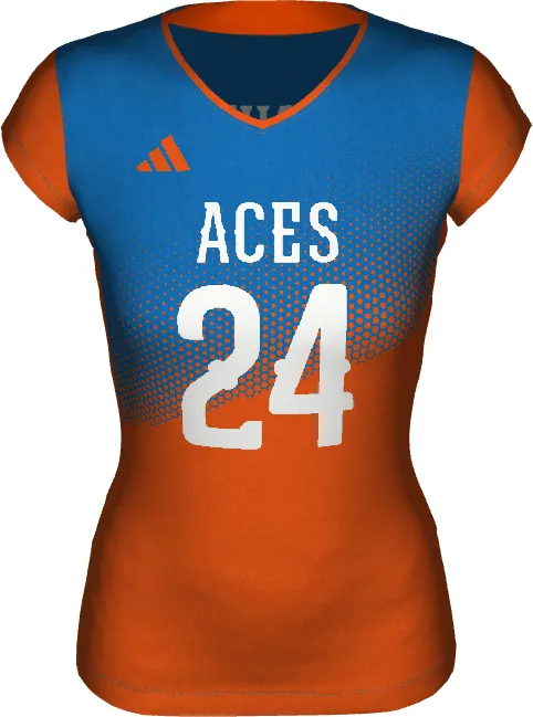 Adidas Women's Sublimated Short Sleeve Jersey with BK Mesh