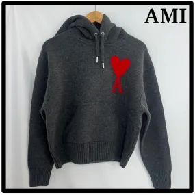 AMI PARIS  |Logo Unisex Street Style Hoodies & Sweatshirts