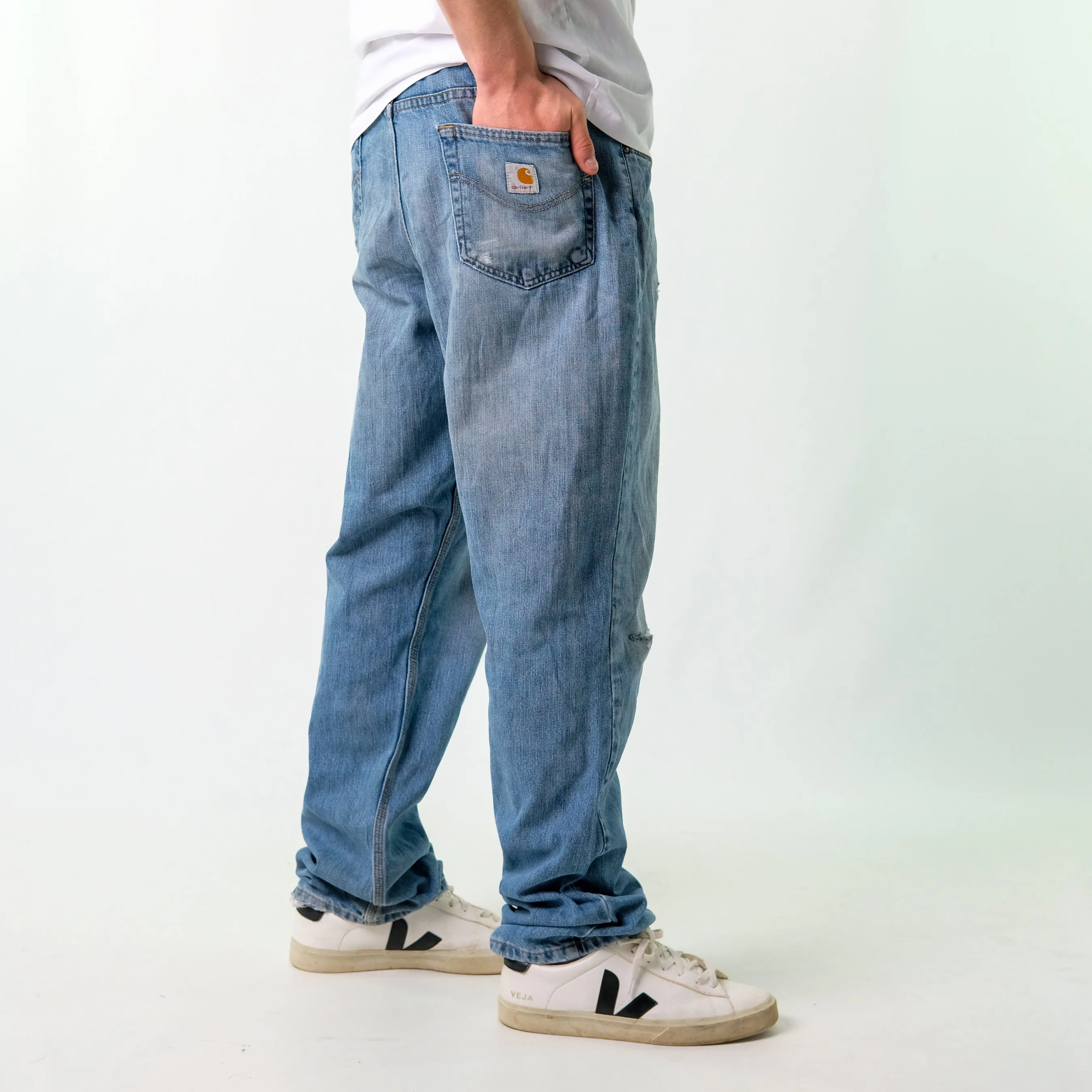 Blue y2ks Carhartt Denim Hip Hop Jeans Baggy Pants (38x34)