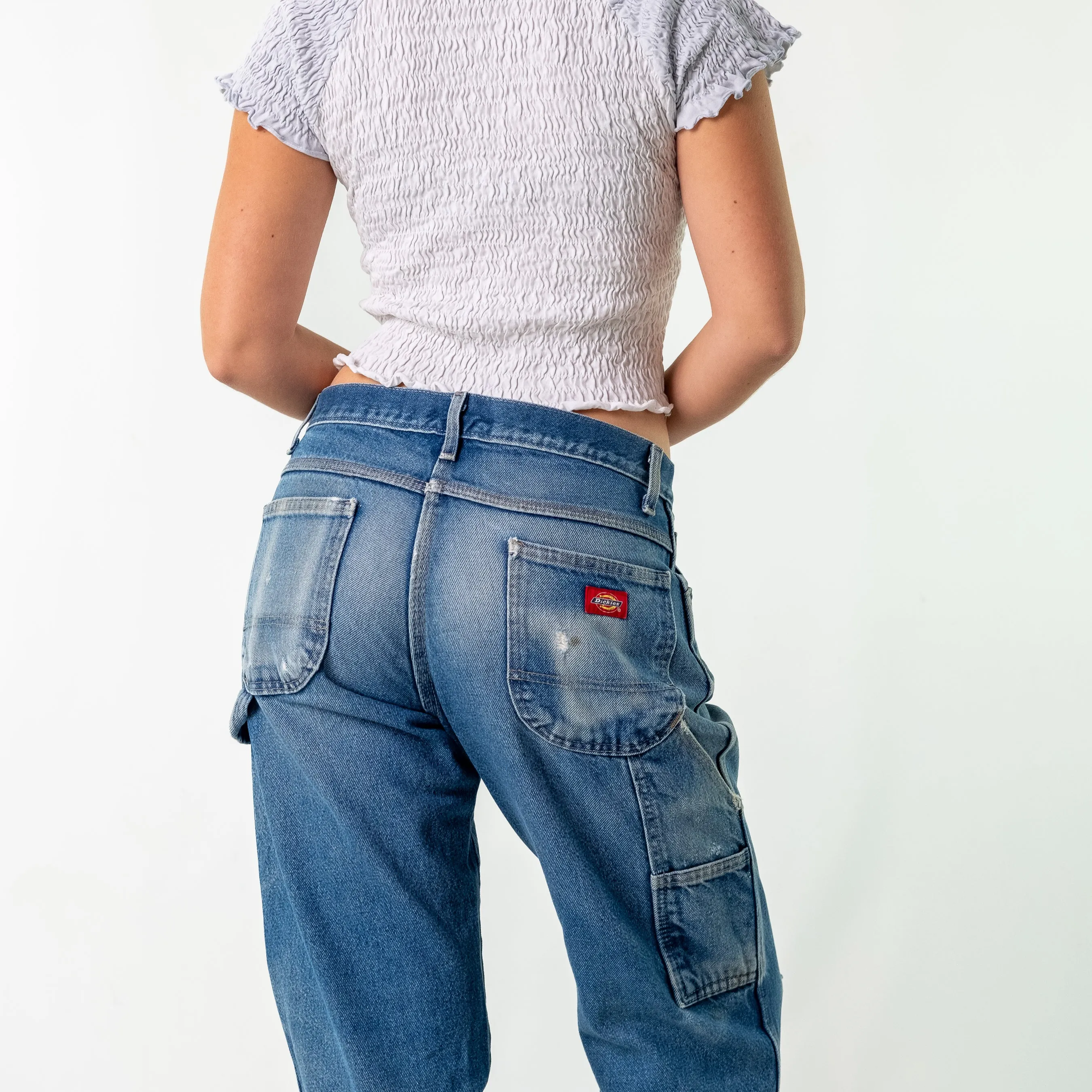 Blue y2ks Dickies Denim Carpenter Jeans Baggy Pants (30x30)