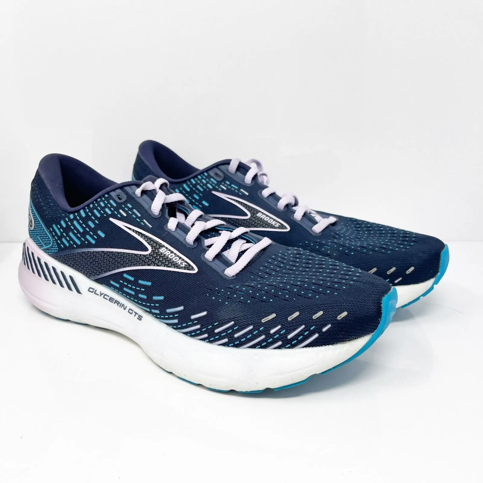 Brooks Womens Glycerin GTS 20 1203701B499 Blue Running Shoes Sneakers Sz 11 B