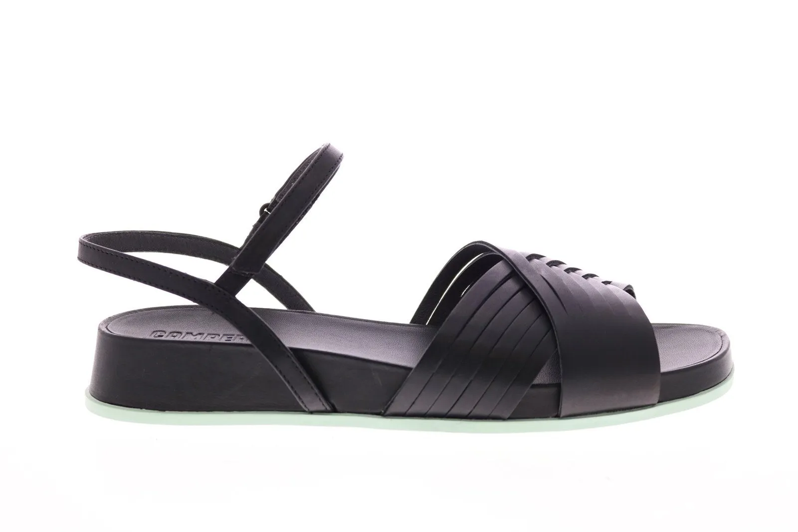 Camper Atonik K200788-001 Womens Black Leather Strap Slingback Sandals Shoes