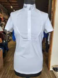 Cavalleria Toscana Jersey Competition Zip Polo w/Bib Small White