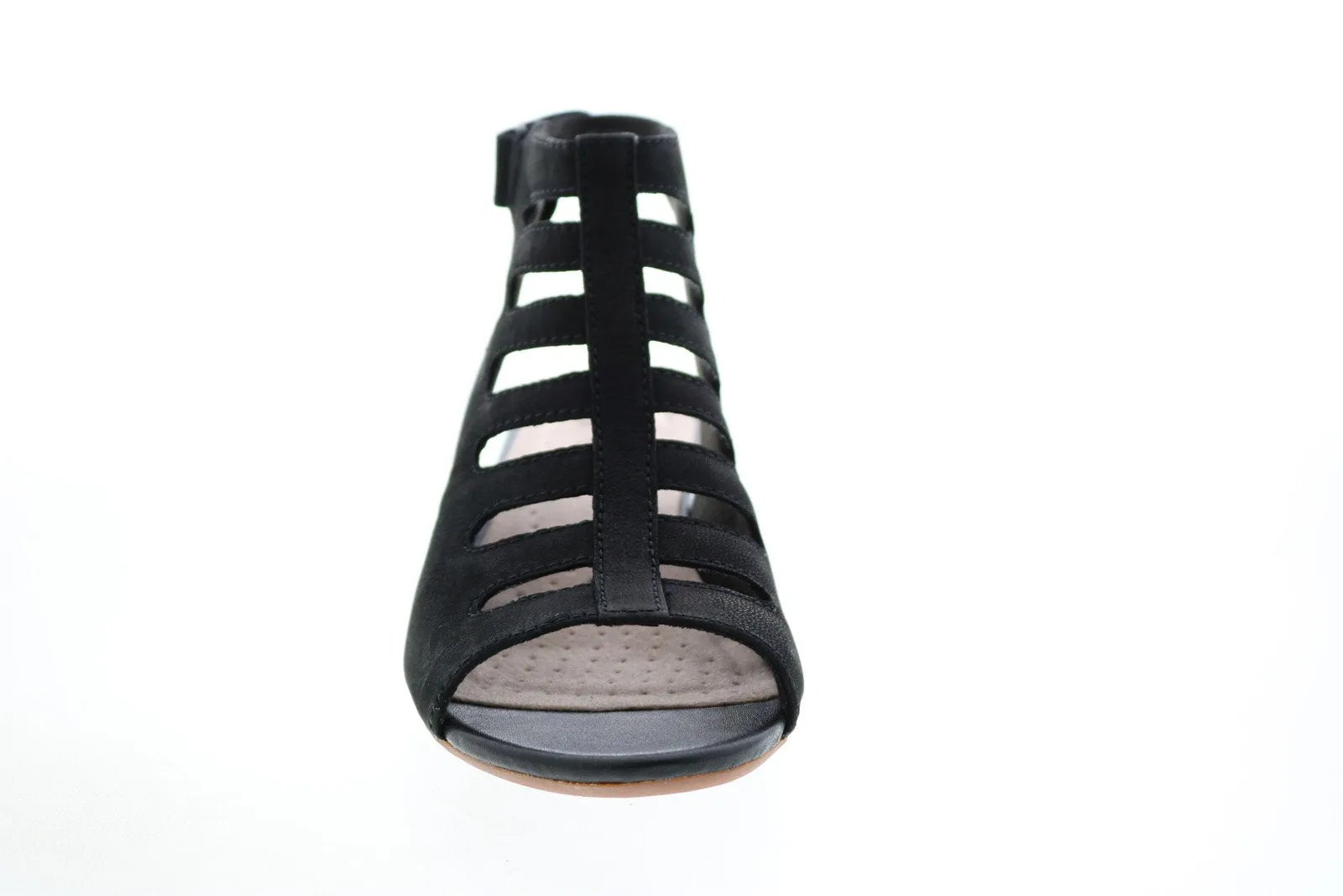 Clarks Abigail Sing 26143225 Womens Black Nubuck Slingback Sandals Shoes