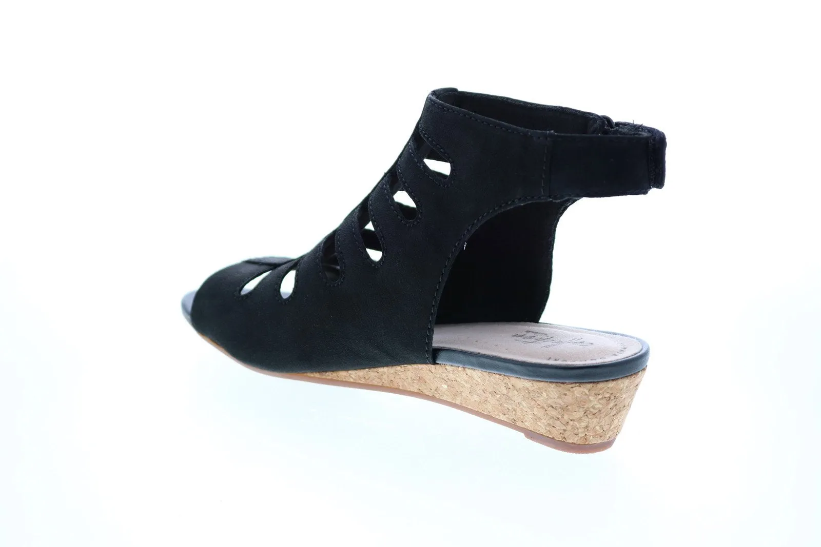 Clarks Abigail Sing 26143225 Womens Black Nubuck Slingback Sandals Shoes
