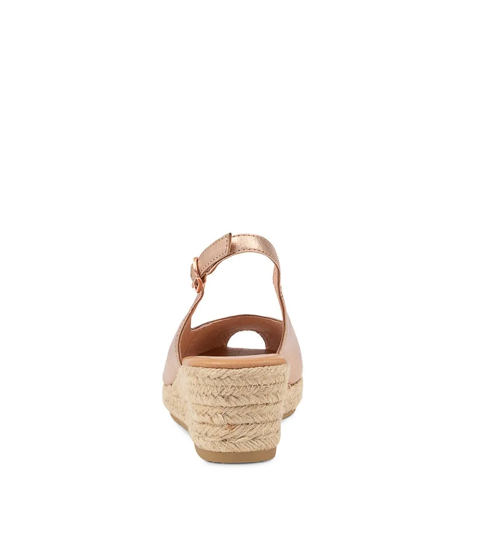 DJANGO & JULIETTE Saniarly Pale Rose Gold Rope Leather Sandals