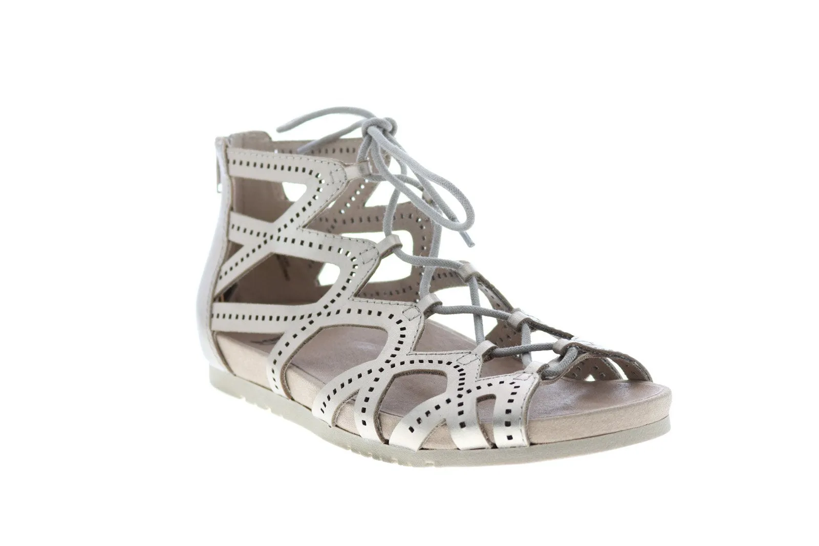 Earth Linden Lehi Soft Calf Womens Gray Leather Gladiator Sandals Shoes