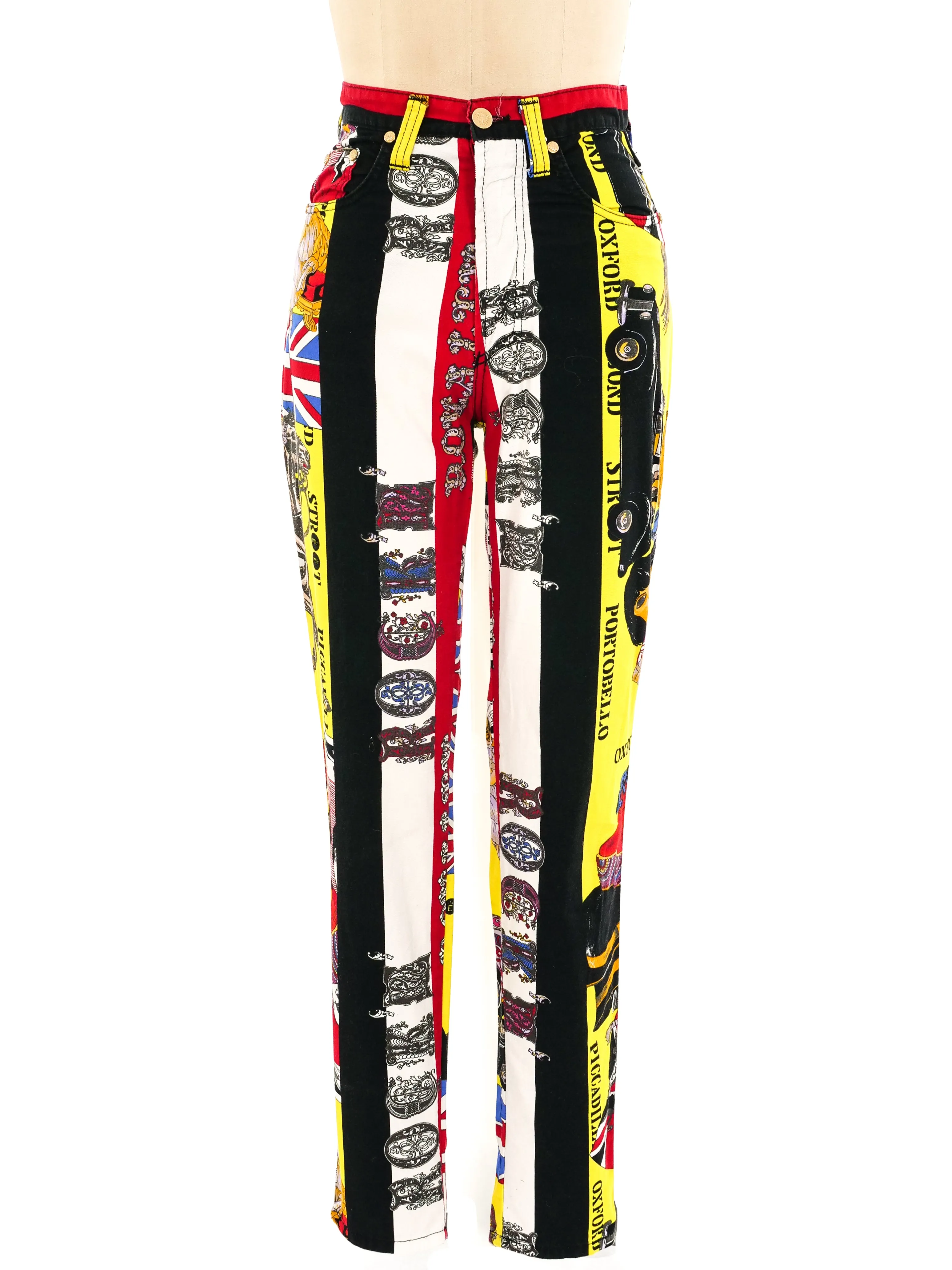 Gianni Versace Rock and Royalty Beatles Printed Jeans