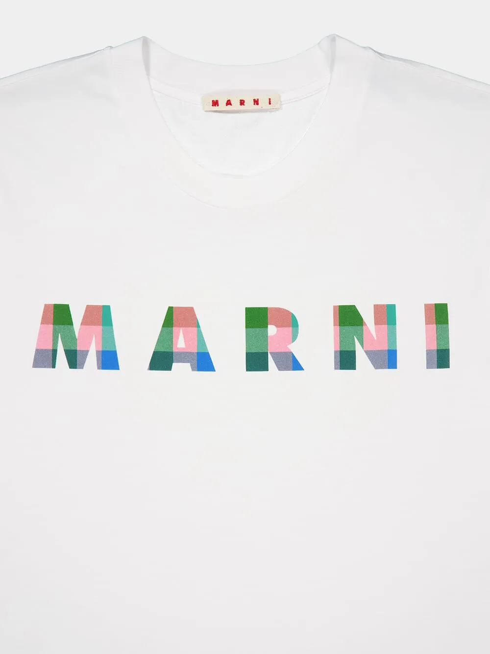 Gingham Logo Cotton T-Shirt