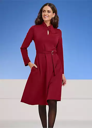 Heine A-Line Belted Stretch Jersey Dress | Grattan