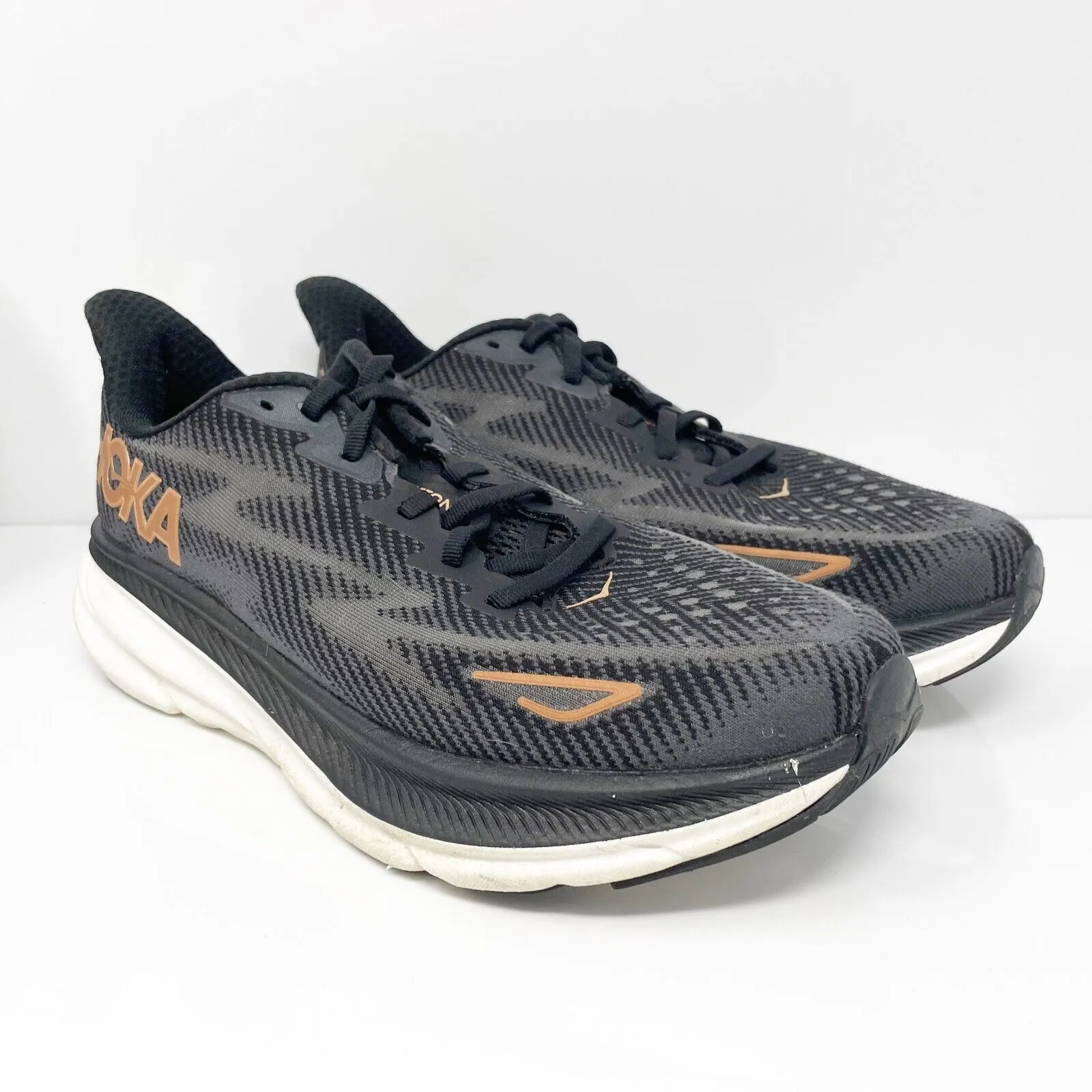 Hoka One One Womens Clifton 9 1132211 BCPPR Black Running Shoes Sneakers Sz 8 D