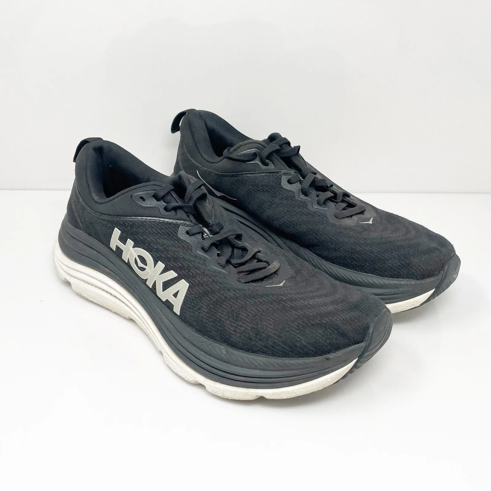 Hoka One One Womens Gaviota 5 1134235 BWHT Black Running Shoes Sneakers 10.5 B