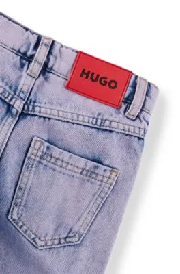 Kids' relaxed-fit jeans in overdyed purple denim