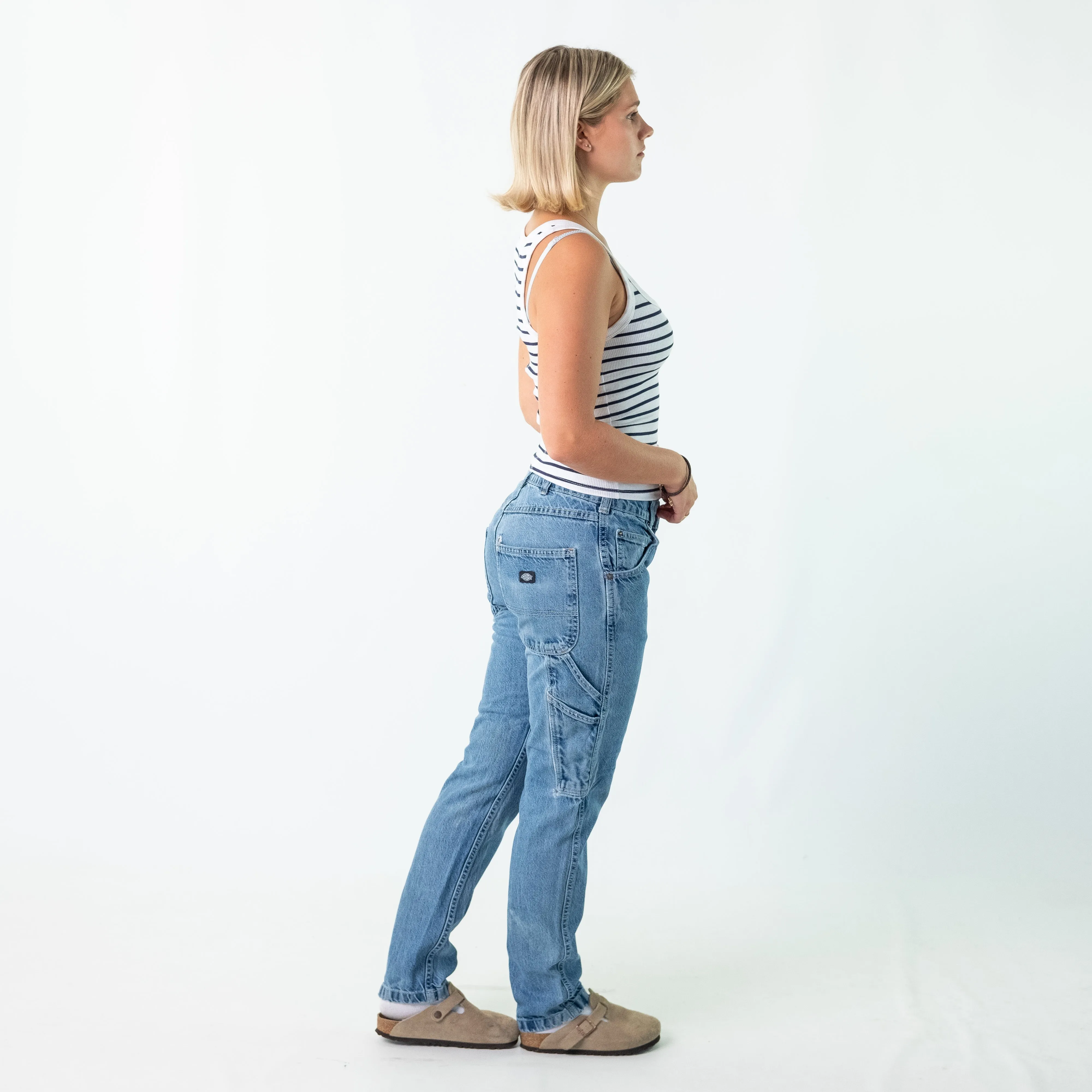 Light Blue 90s Dickies Denim Carpenter Jeans Baggy Pants (30x32)