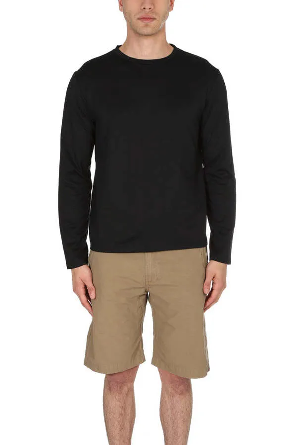 Long Sleeve Pique T Shirt - Black