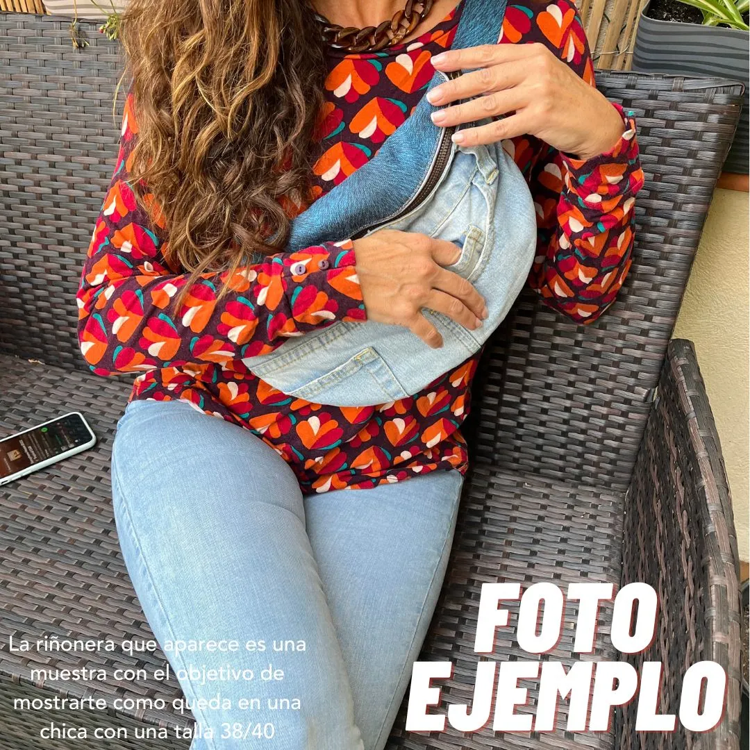 Maxi Retro Chic  Jeans Recycled  · Edición Limitada · Pieza nica Núm. 12722