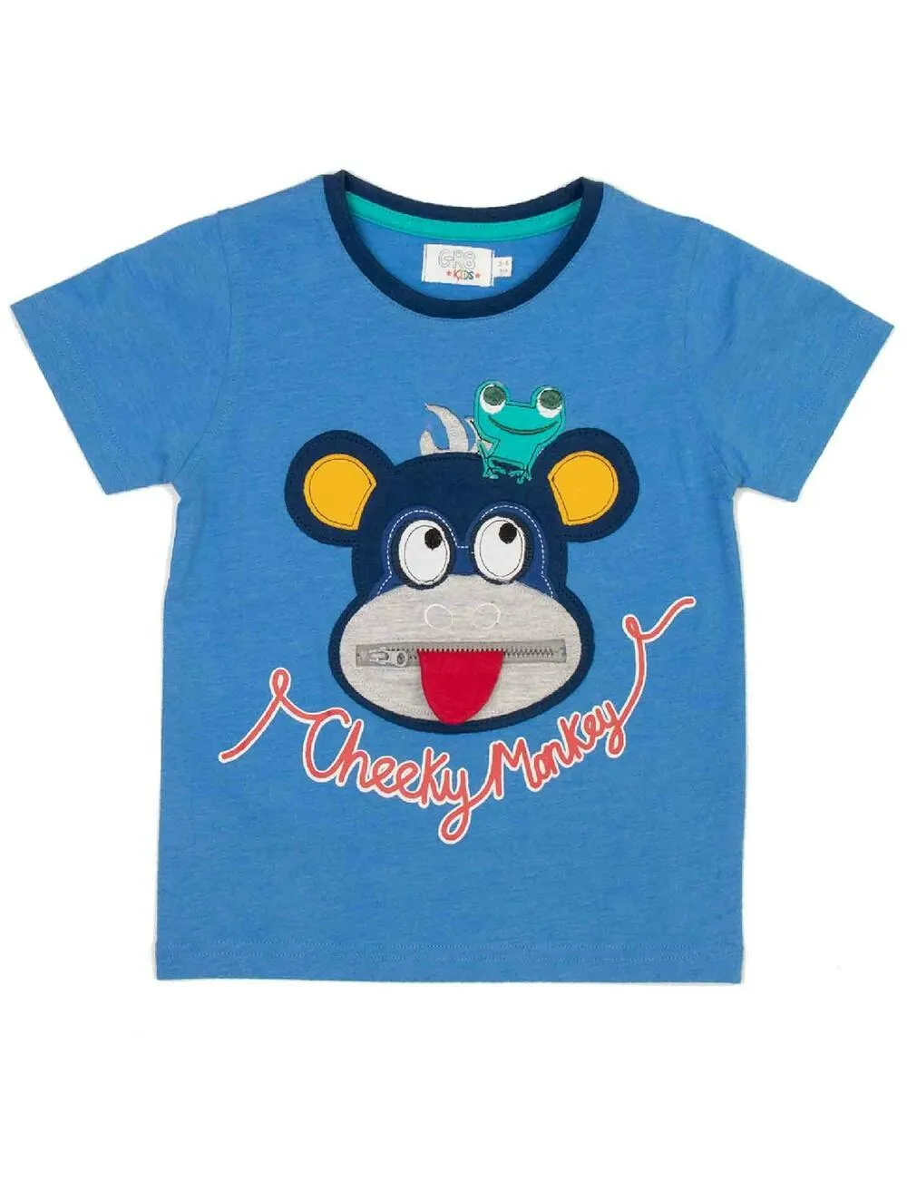 Mid Blue Boys Print T Shirt
