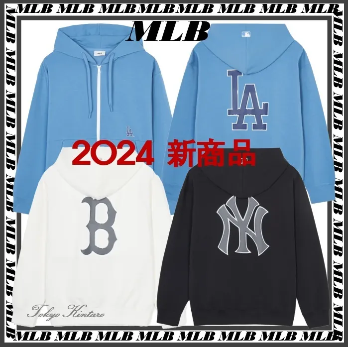 MLB Korea  |Unisex Street Style Long Sleeves Co-ord Logo Hoodies