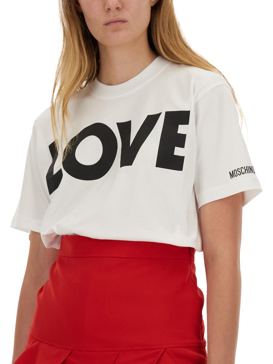 MOSCHINO      T-SHIRT IN JERSEY DI COTONE CON LOGO