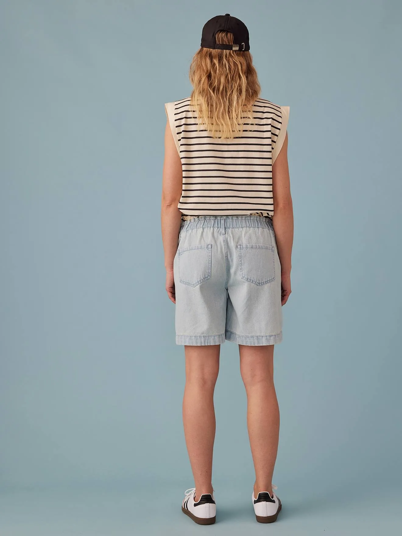 Paperbag-Effect Denim Jeans for Maternity, ENVIE DE FRAISE - bleached denim