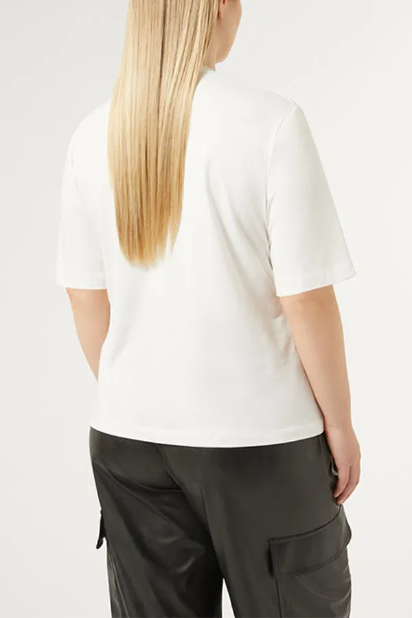Persona (by Marina Rinaldi) TIBERIO WHITE STRETCH COTTON JERSEY T-SHIRT