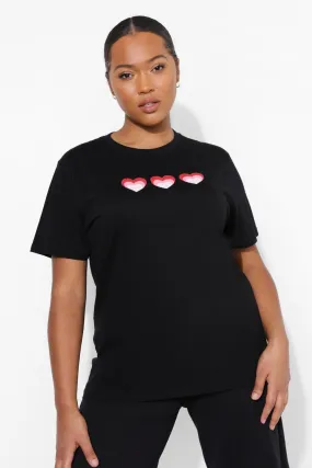 Plus Hearts Graphic T-shirt