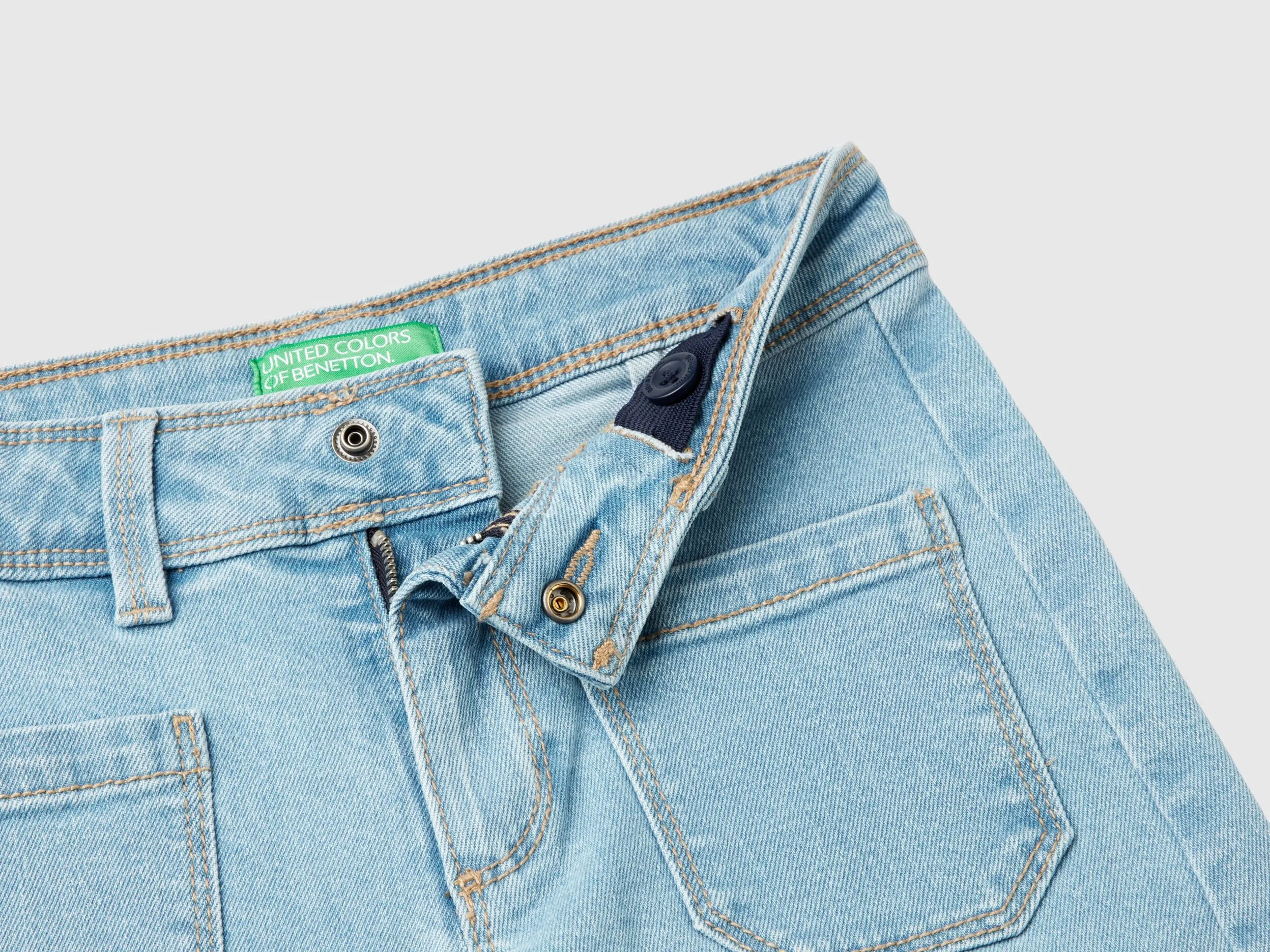 "Eco-Recycle" recycled cotton blend jeans - Sky Blue | Benetton