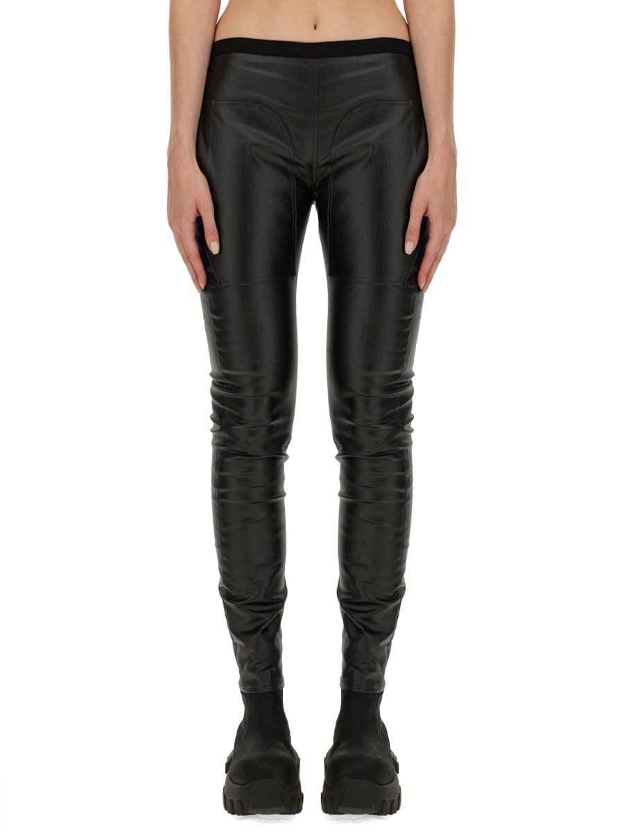 RICK OWENS      LEGGINGS IN DENIM DI COTONE 
