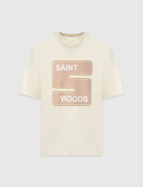 SAINTWOODS YOU GO T-SHIRT   CREAM