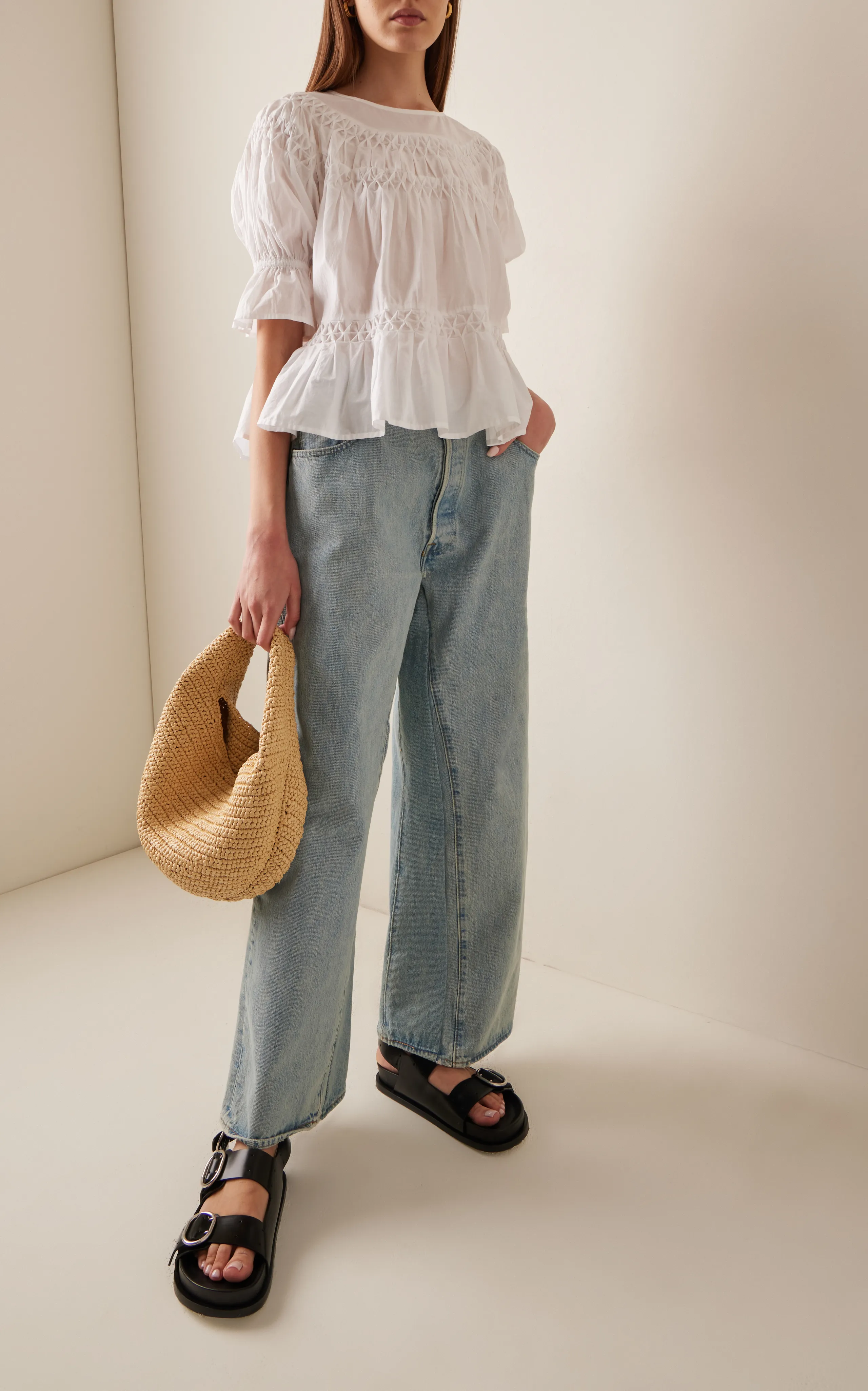 Sea Elena Reworked Drop-Rise Wide-Leg Jeans