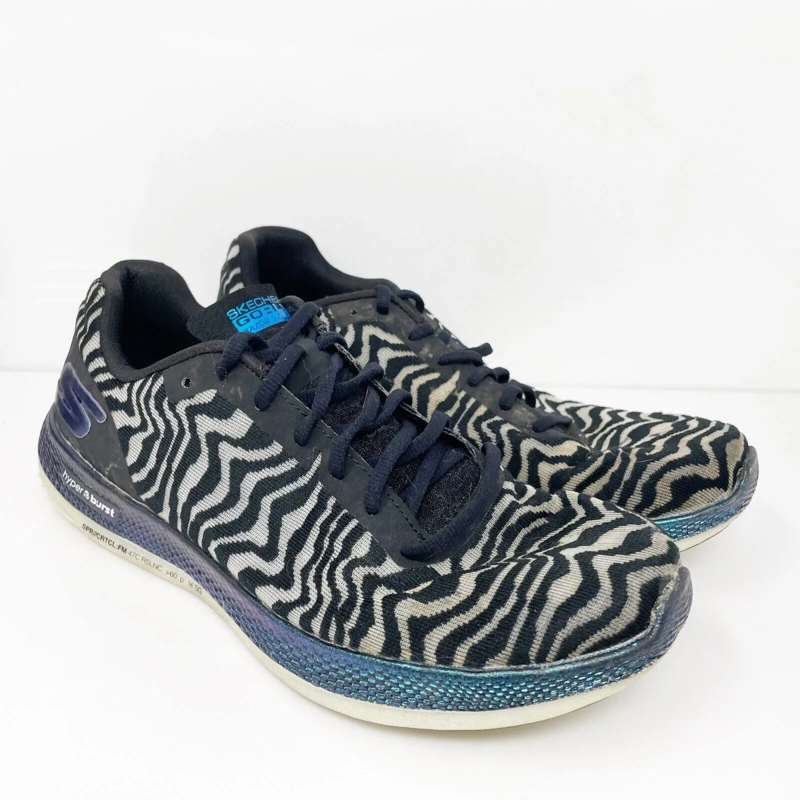 Skechers Womens Go Run Razor 3 Cloak 130024 Black Running Shoes Sneakers Size 8