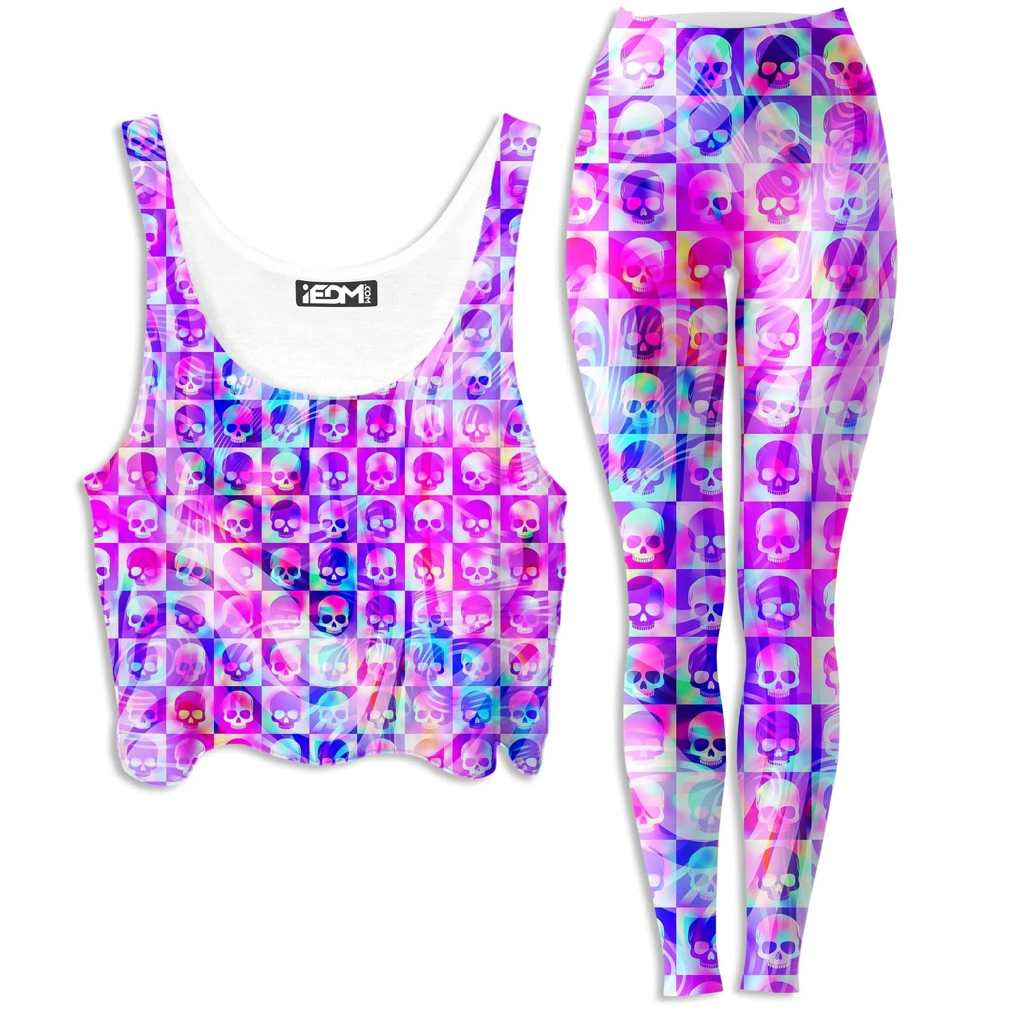 Skull Fam Pink Crop Top and Leggings Combo