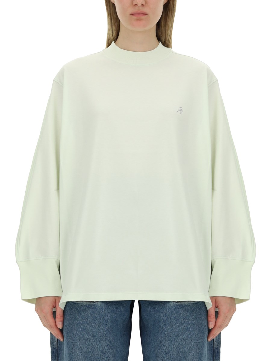 THE ATTICO      T-SHIRT IN JERSEY DI COTONE CON LOGO 