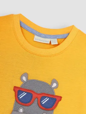 Yellow Hippo Interactive Appliqué T-Shirt